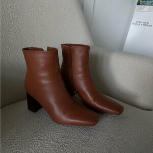 Elegant Brown Leather Ankle Boots